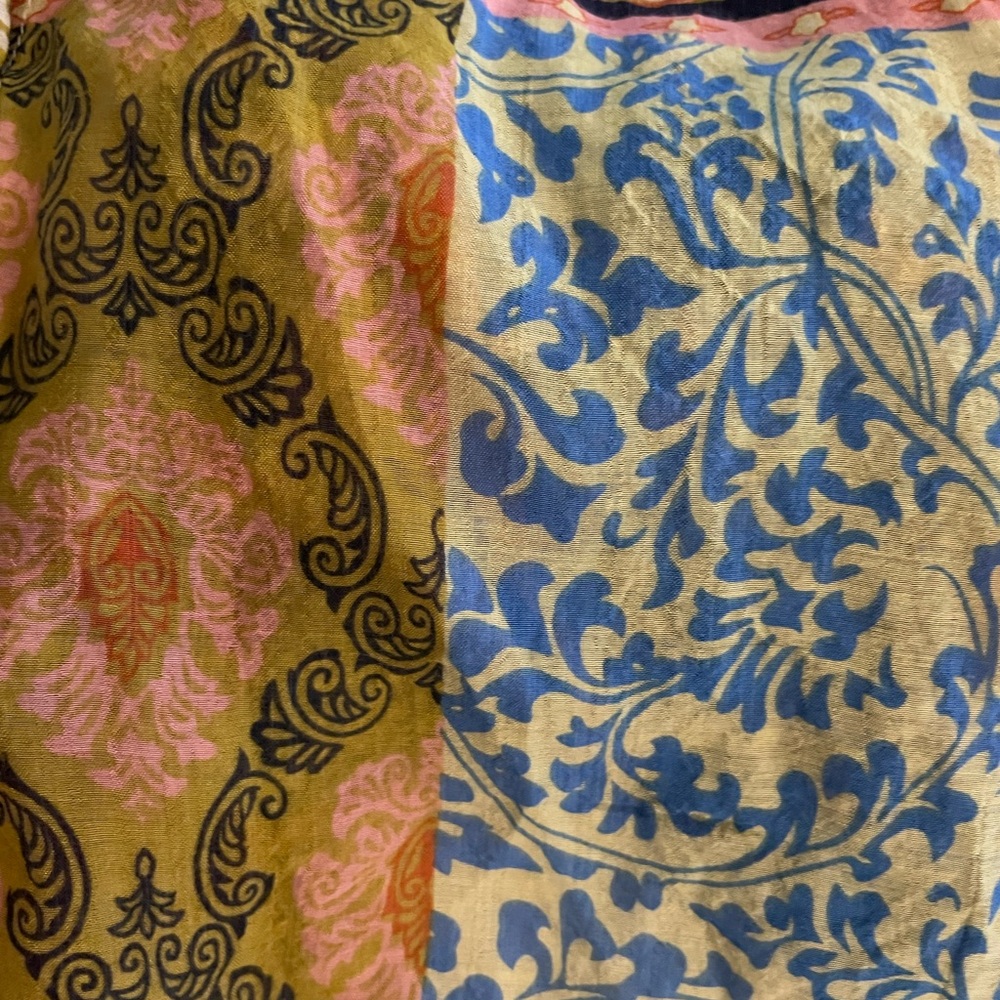 Fate Patchwork Balloon Sleeve Boho Blouse Size Me… - image 8